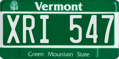 VT license plate XRI547
