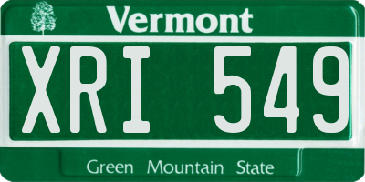 VT license plate XRI549