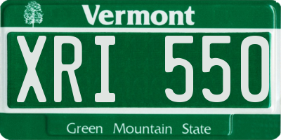 VT license plate XRI550