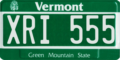 VT license plate XRI555