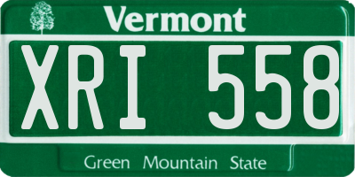 VT license plate XRI558
