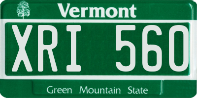 VT license plate XRI560