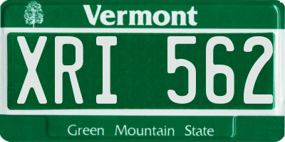 VT license plate XRI562