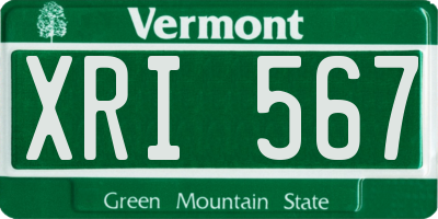 VT license plate XRI567