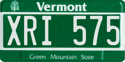 VT license plate XRI575