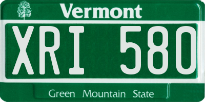 VT license plate XRI580