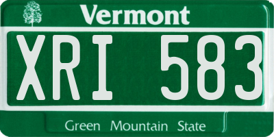 VT license plate XRI583