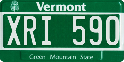 VT license plate XRI590