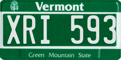 VT license plate XRI593