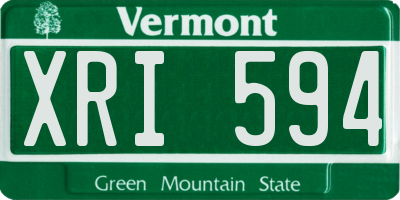 VT license plate XRI594