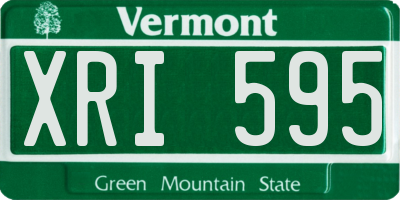 VT license plate XRI595