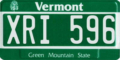 VT license plate XRI596