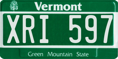VT license plate XRI597