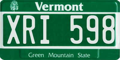 VT license plate XRI598
