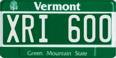 VT license plate XRI600