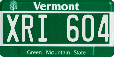 VT license plate XRI604