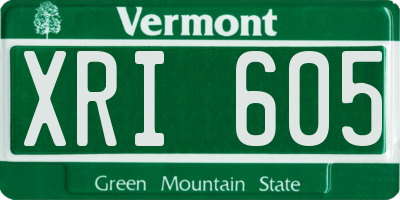 VT license plate XRI605