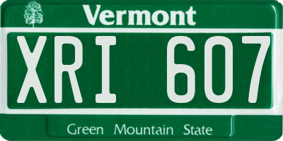 VT license plate XRI607