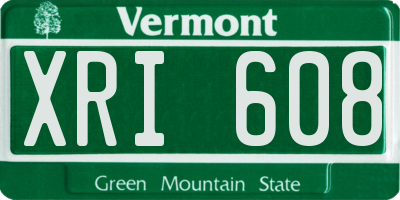 VT license plate XRI608