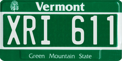 VT license plate XRI611