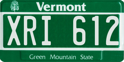 VT license plate XRI612