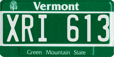 VT license plate XRI613