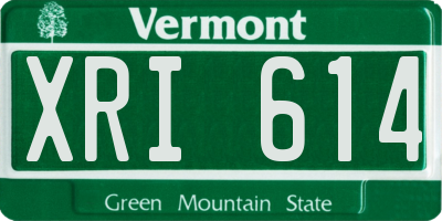 VT license plate XRI614