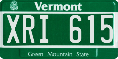 VT license plate XRI615