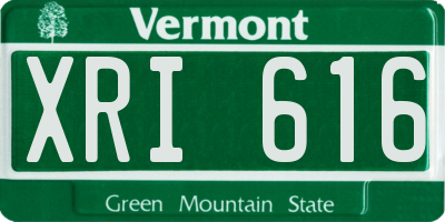 VT license plate XRI616