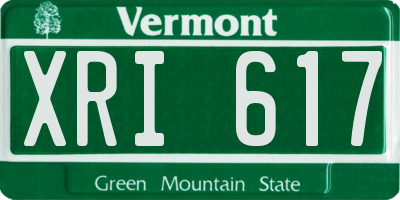 VT license plate XRI617