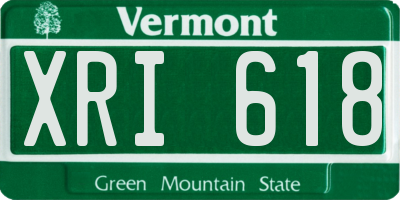 VT license plate XRI618