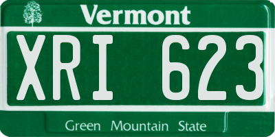 VT license plate XRI623