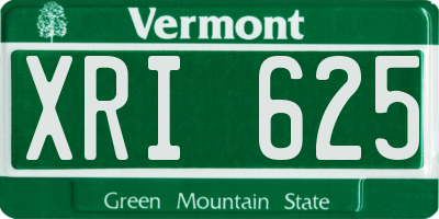 VT license plate XRI625