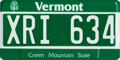 VT license plate XRI634