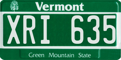 VT license plate XRI635