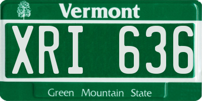 VT license plate XRI636