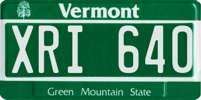 VT license plate XRI640