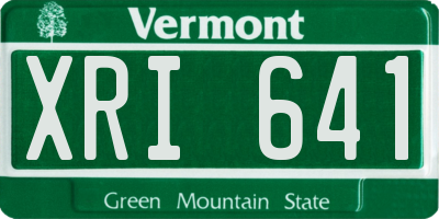 VT license plate XRI641