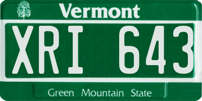 VT license plate XRI643
