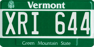 VT license plate XRI644