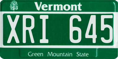 VT license plate XRI645