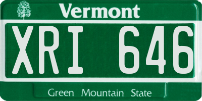 VT license plate XRI646