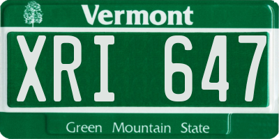 VT license plate XRI647