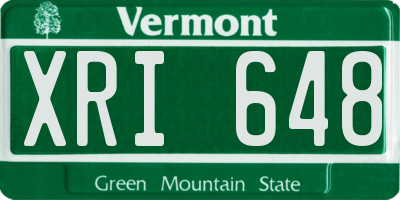 VT license plate XRI648