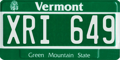 VT license plate XRI649