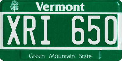 VT license plate XRI650
