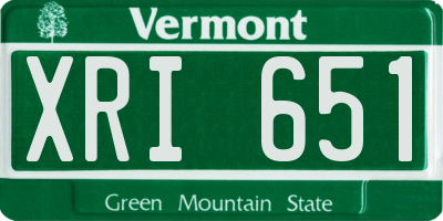 VT license plate XRI651