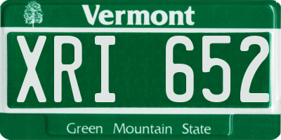 VT license plate XRI652