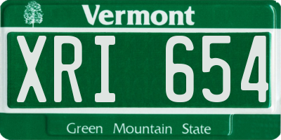 VT license plate XRI654