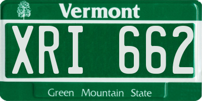 VT license plate XRI662